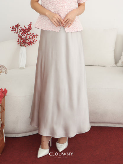 Briela Long Skirt - Pearl Silver