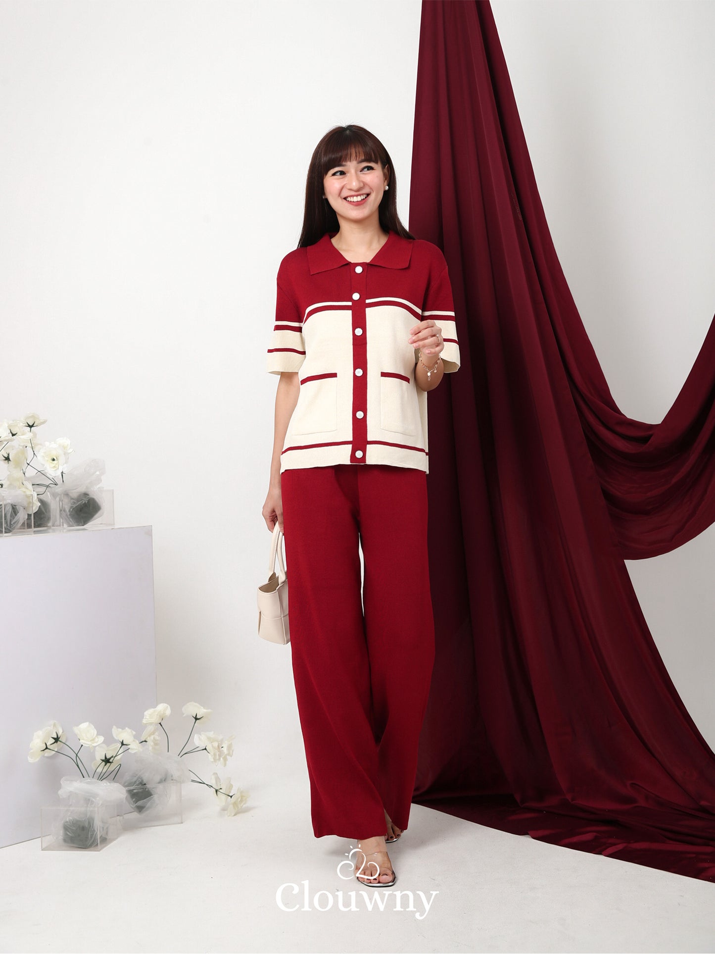 Roger Knit Set - Maroon