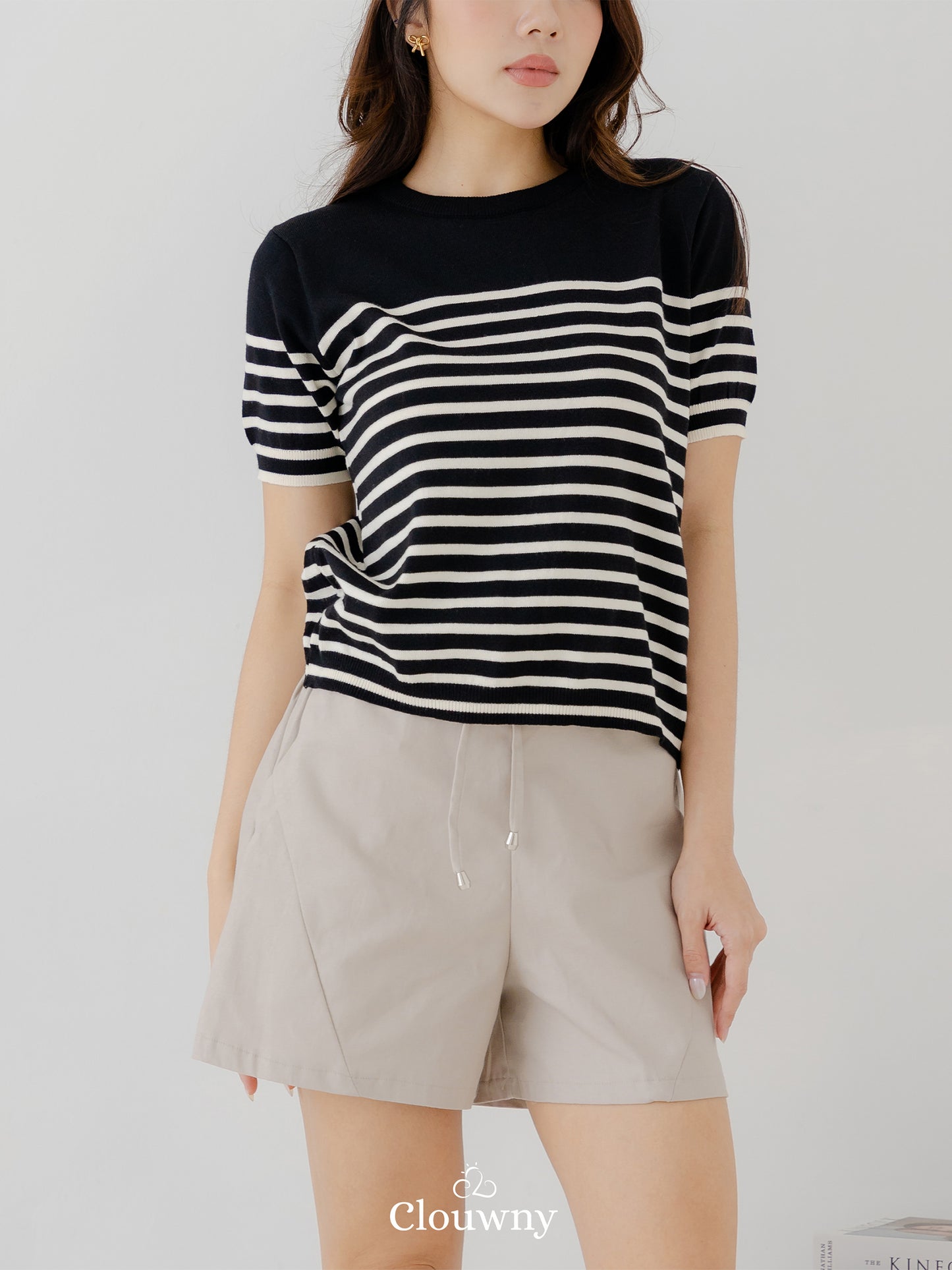 Yoshi Stripes Top - Black