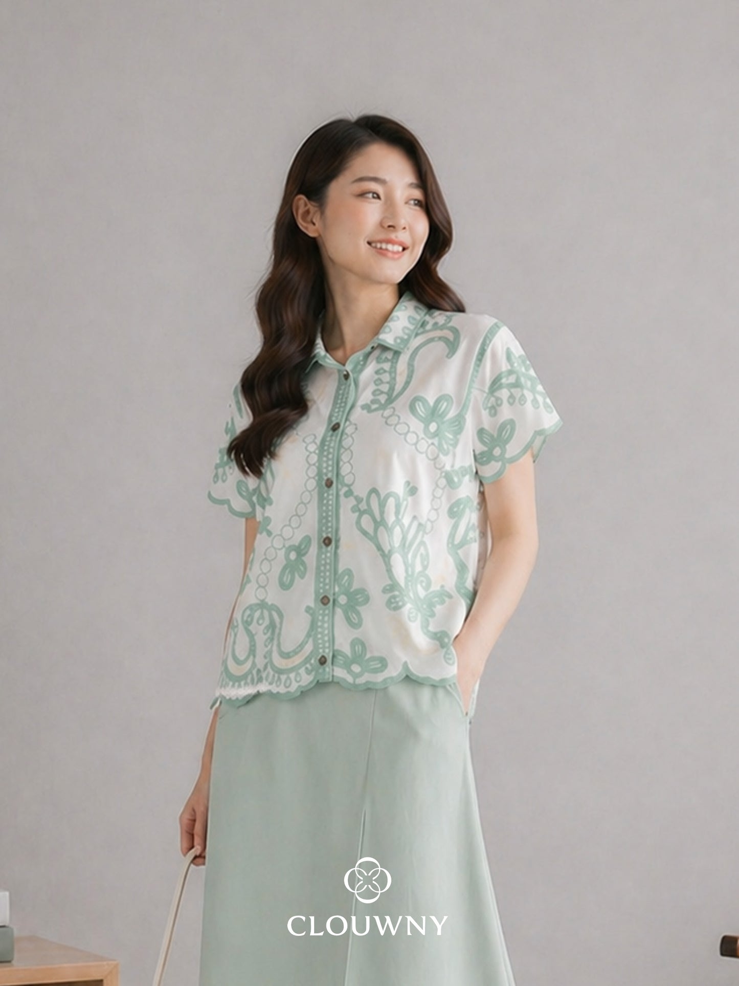 Dulcet Embroidery Shirt - Green