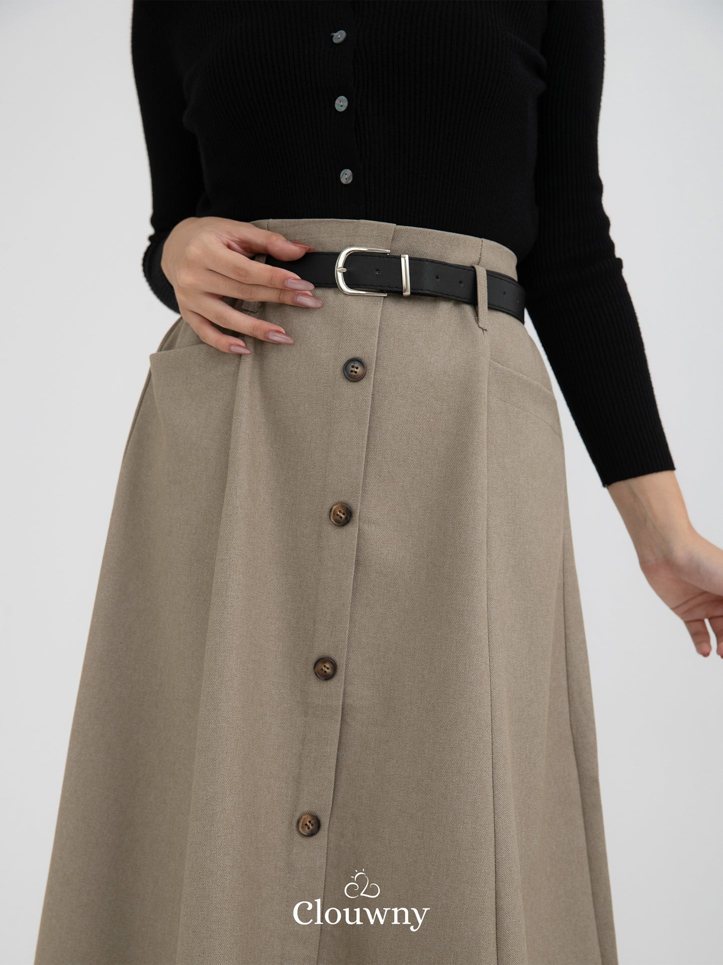 Carol Belt Skirt - Khaki