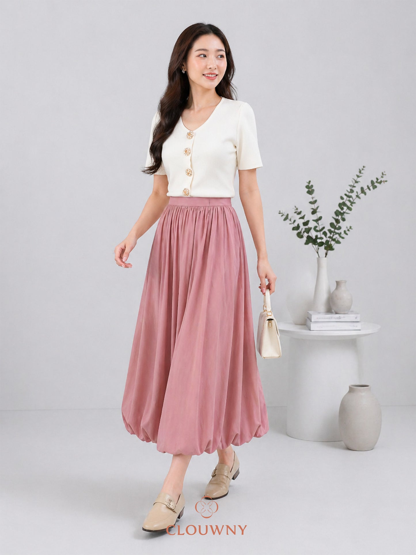 Elowen Ballon Skirt - Pink