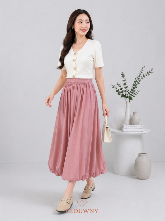 Elowen Ballon Skirt - Pink