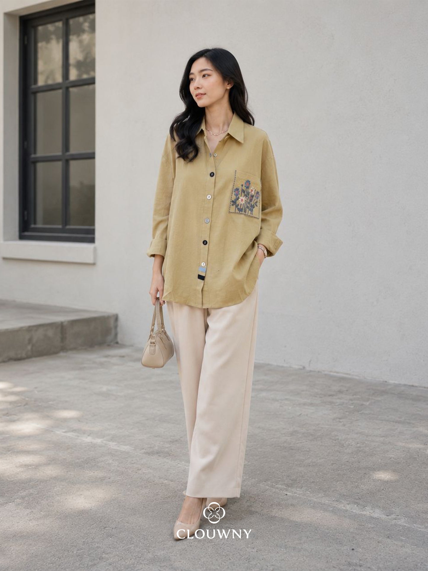 Andres Pocket Cotton Longsleeve - Khaki