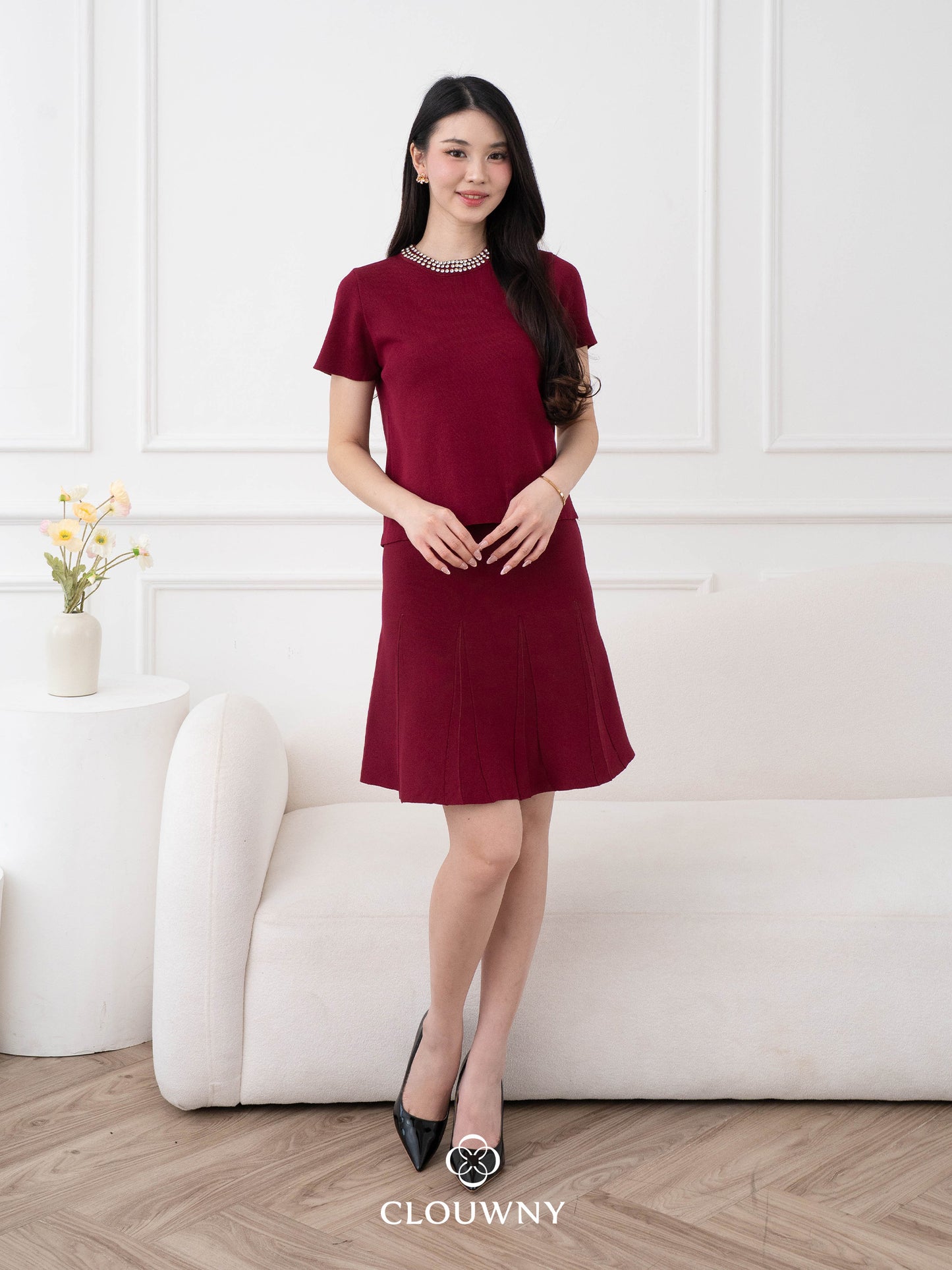 Serenity Pearl Set - Maroon