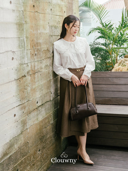 Patsy Lace Button Blouse - White