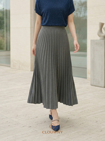 Aretha Pleated Skirt - Grey