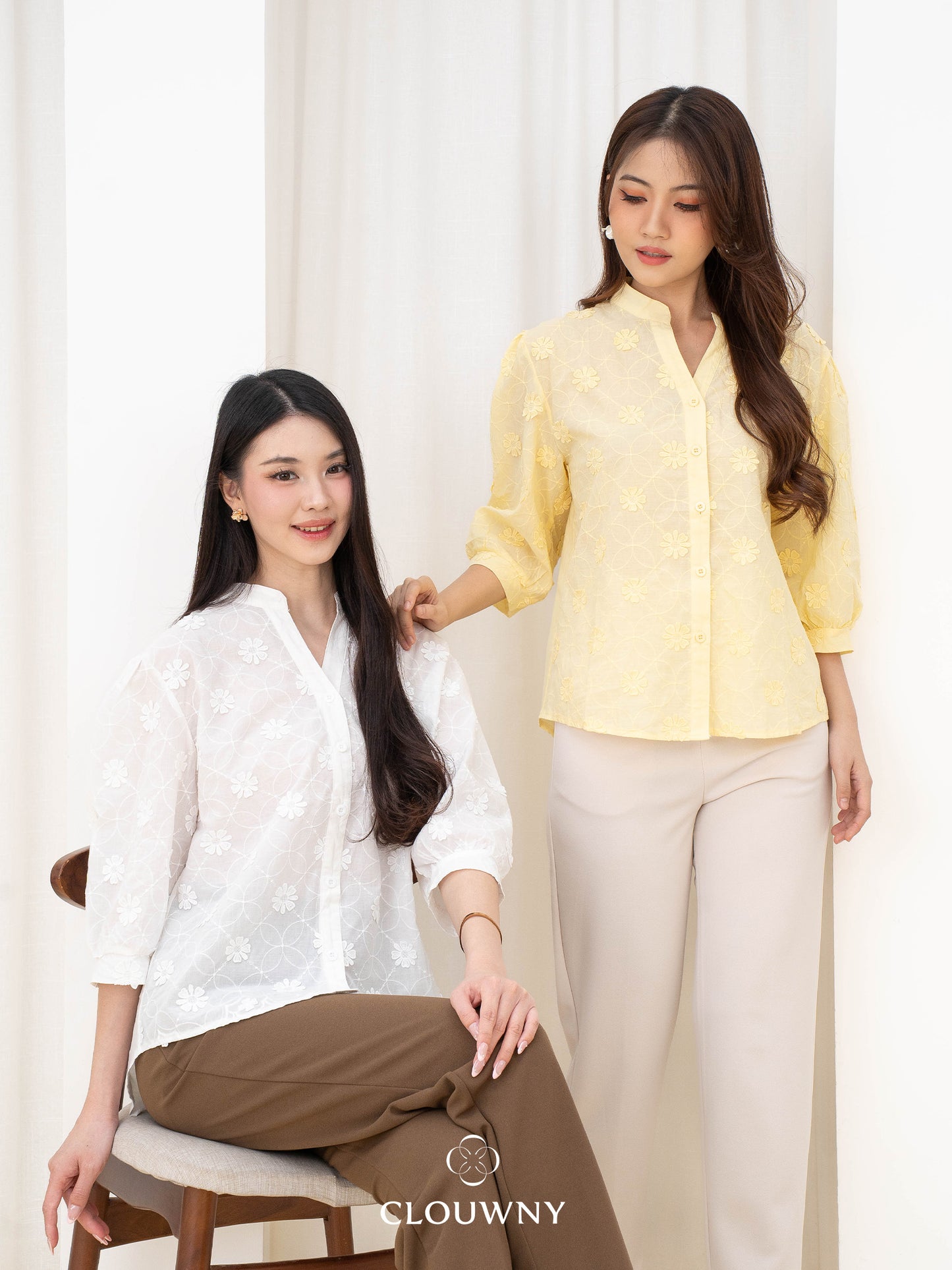 Farida Flower Blouse - Yellow