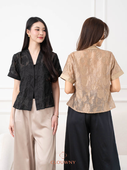 Carisa Embroidery Lace Blouse - Beige