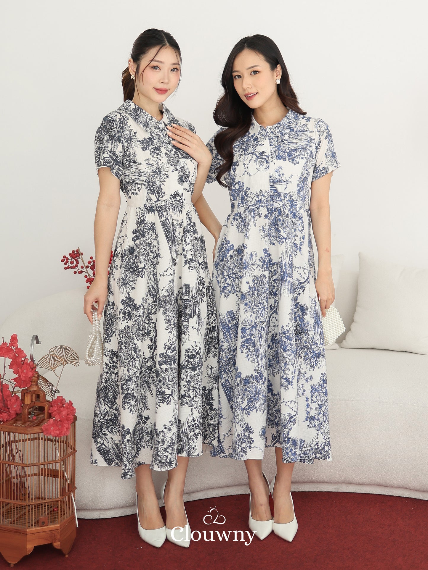 Mondi Button Dress - Blue