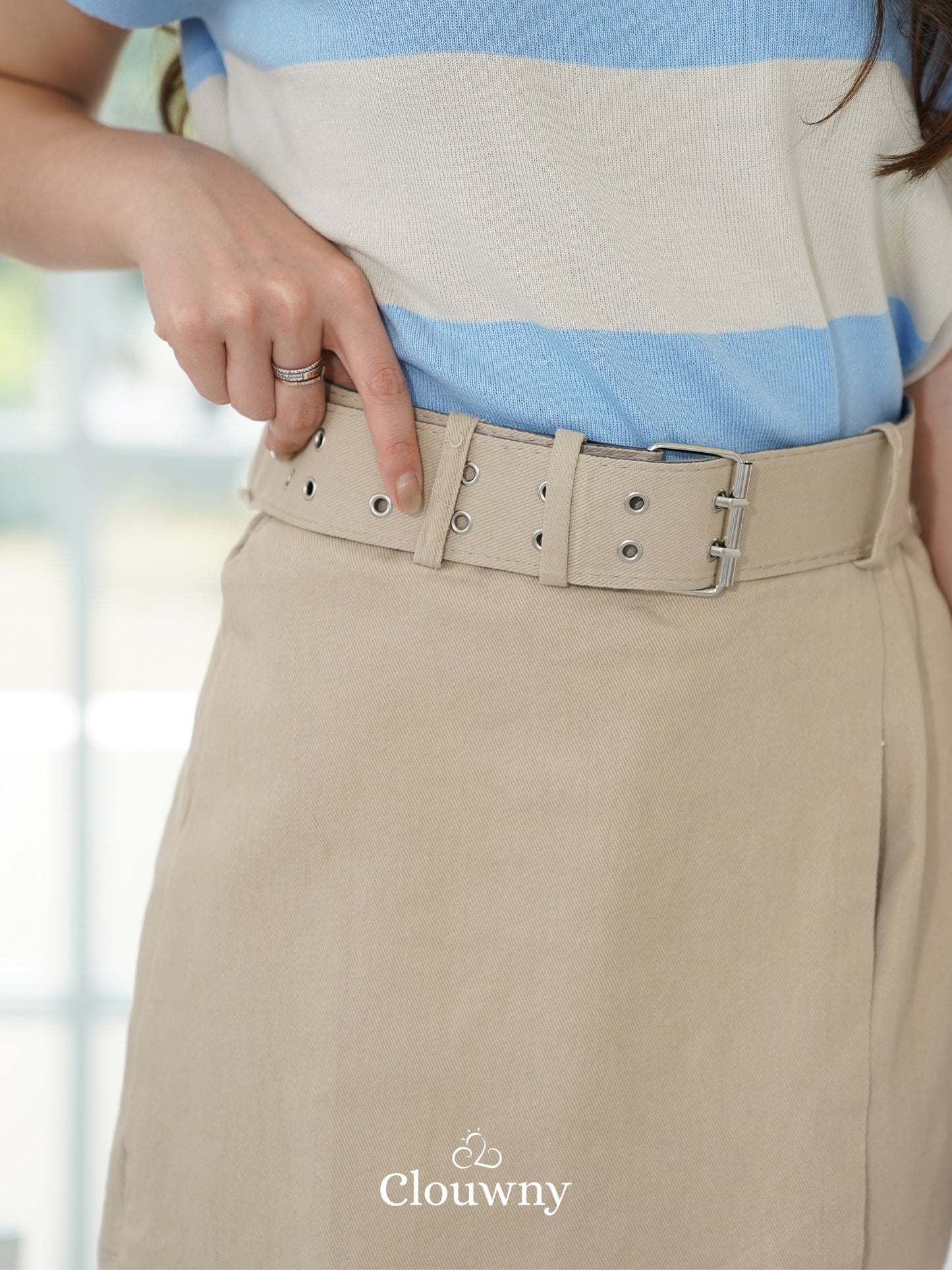Maxime Denim Skort - Khaki
