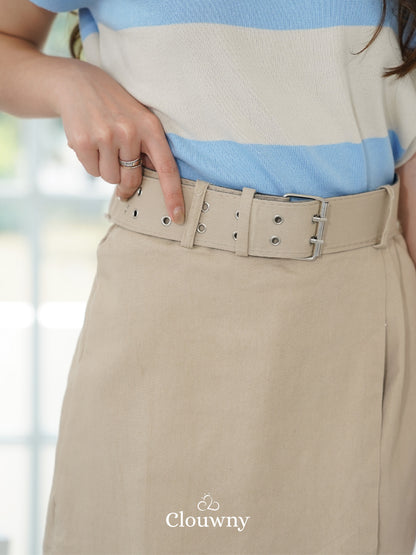 Maxime Denim Skort - Khaki
