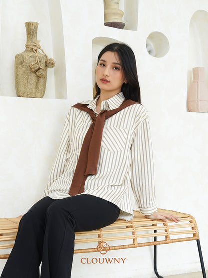 Candela Stripes Scarf - Cream