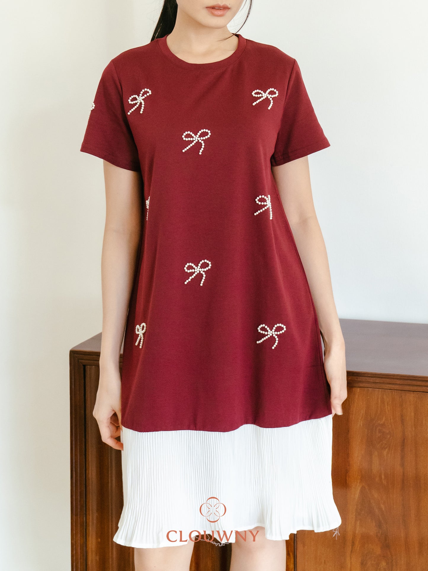 Dania Bow Dress - Magenta