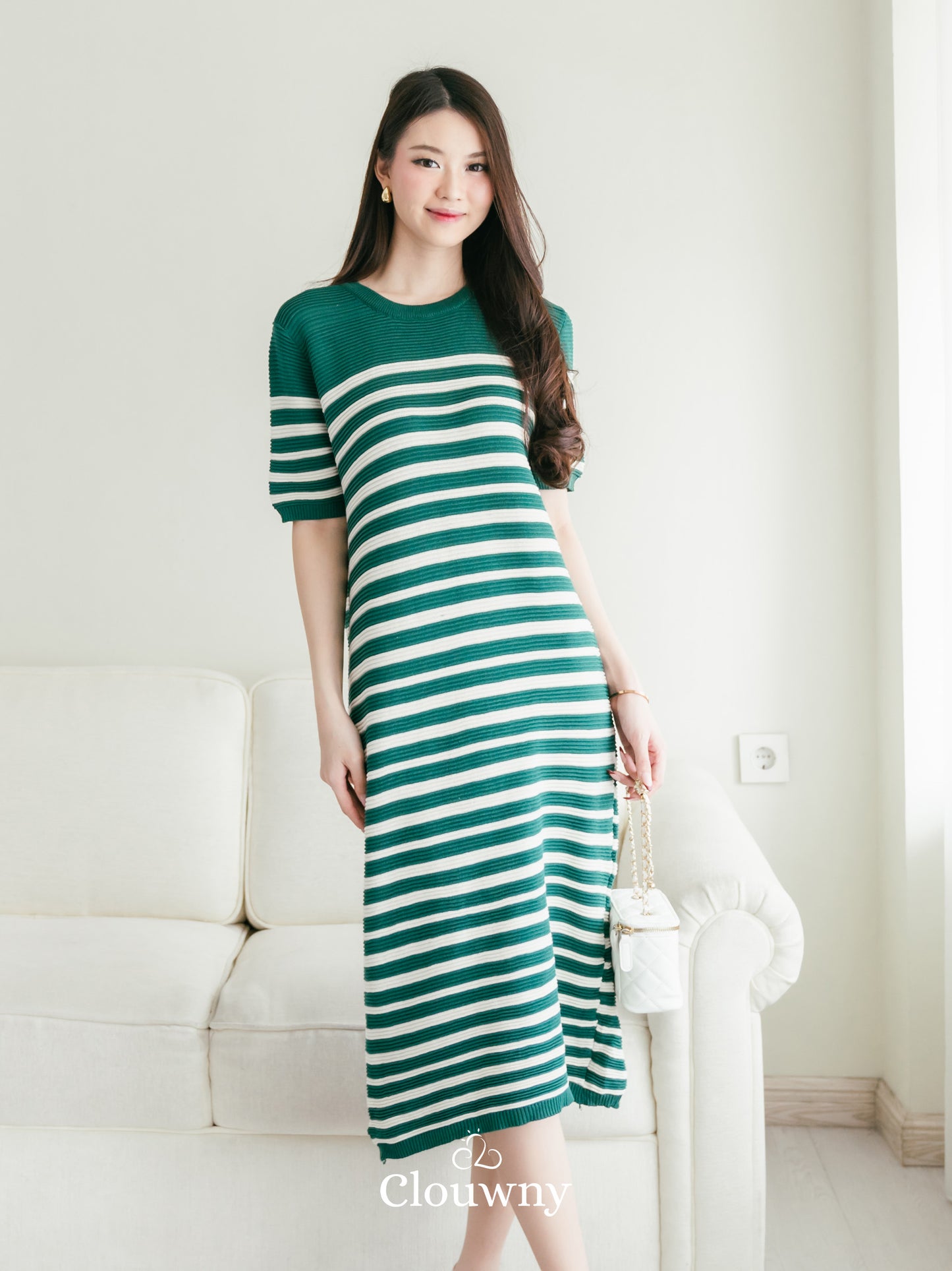 Mona Stripes Dress - Green