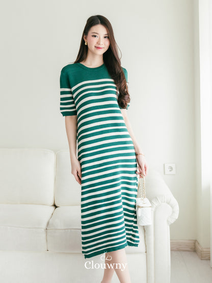 Mona Stripes Dress - Green