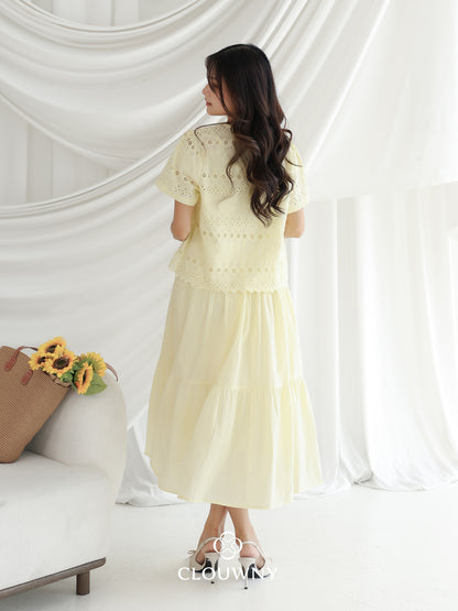 Silca Rubber Broderie Dress - Yellow