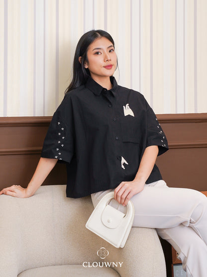 Miwa Cotton Blouse - Black