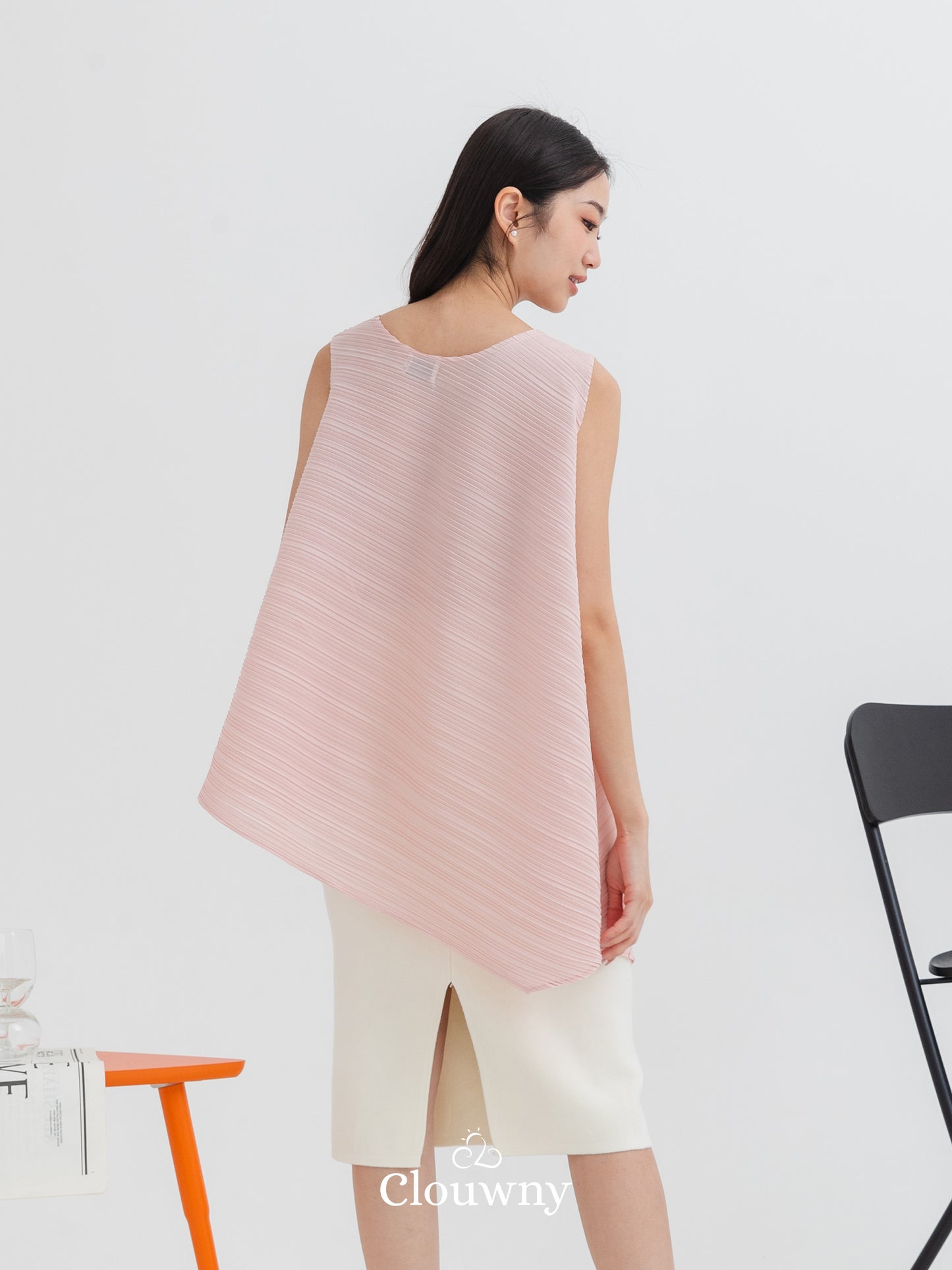 Olza Pleats Top - Dusty Pink