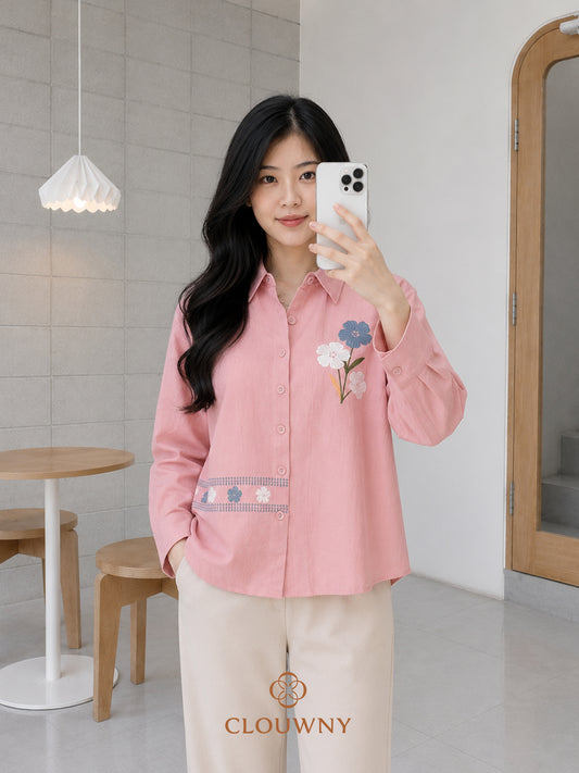Hayden Double Button Shirt - Pink
