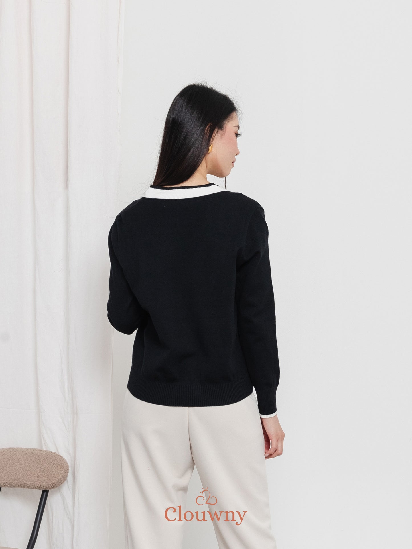 Morza Button Knit Cardigan - Black