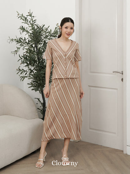 Espana Vneck Knit Set - Khaki