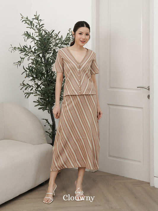 Espana Vneck Knit Set - Khaki