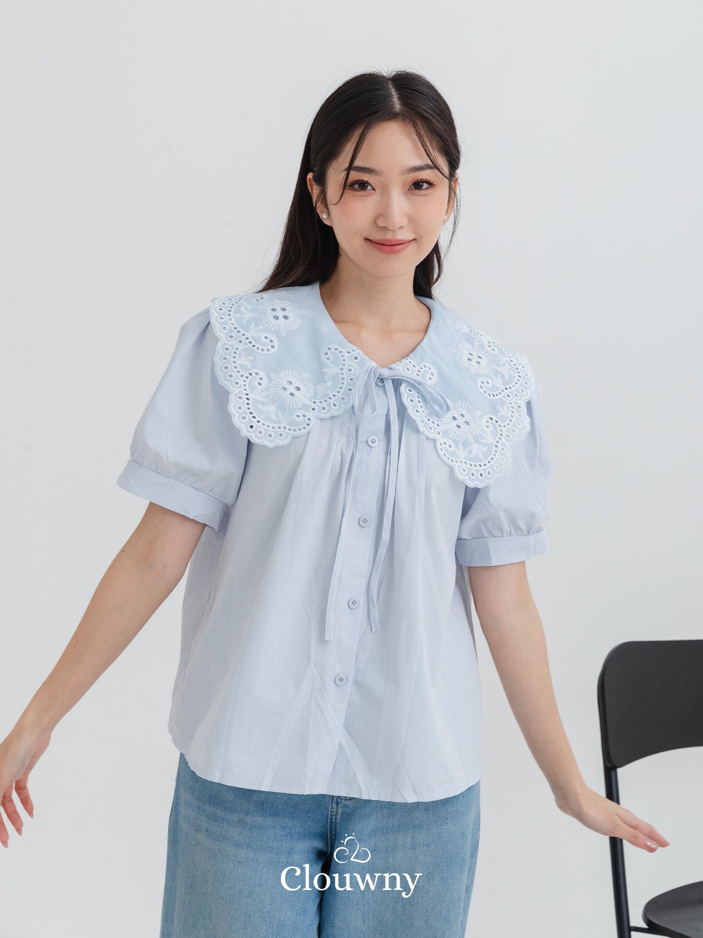 Kaito Lace Blouse - Blue