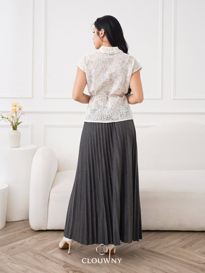 Aretha Pleated Skirt - Grey
