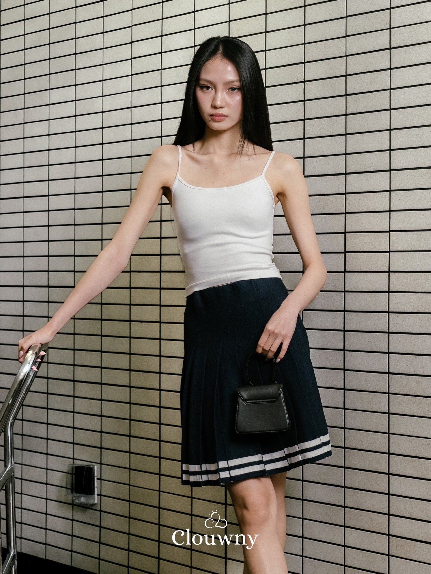 Stripes Tennis Skirt - Navy