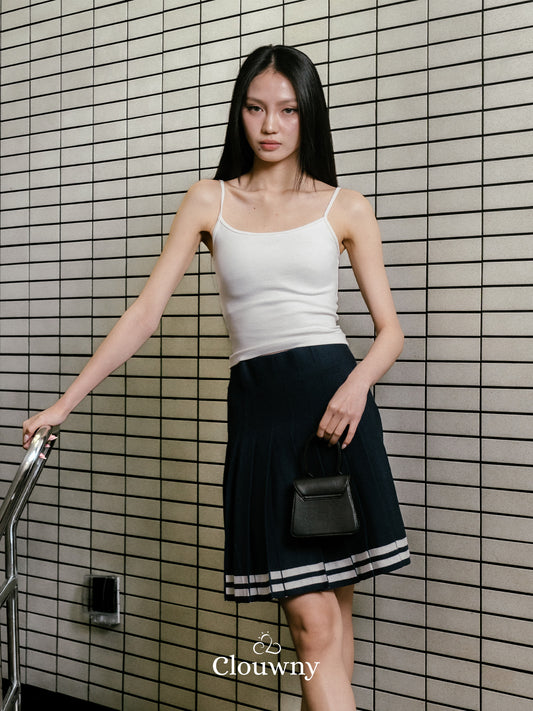 Stripes Tennis Skirt - Navy