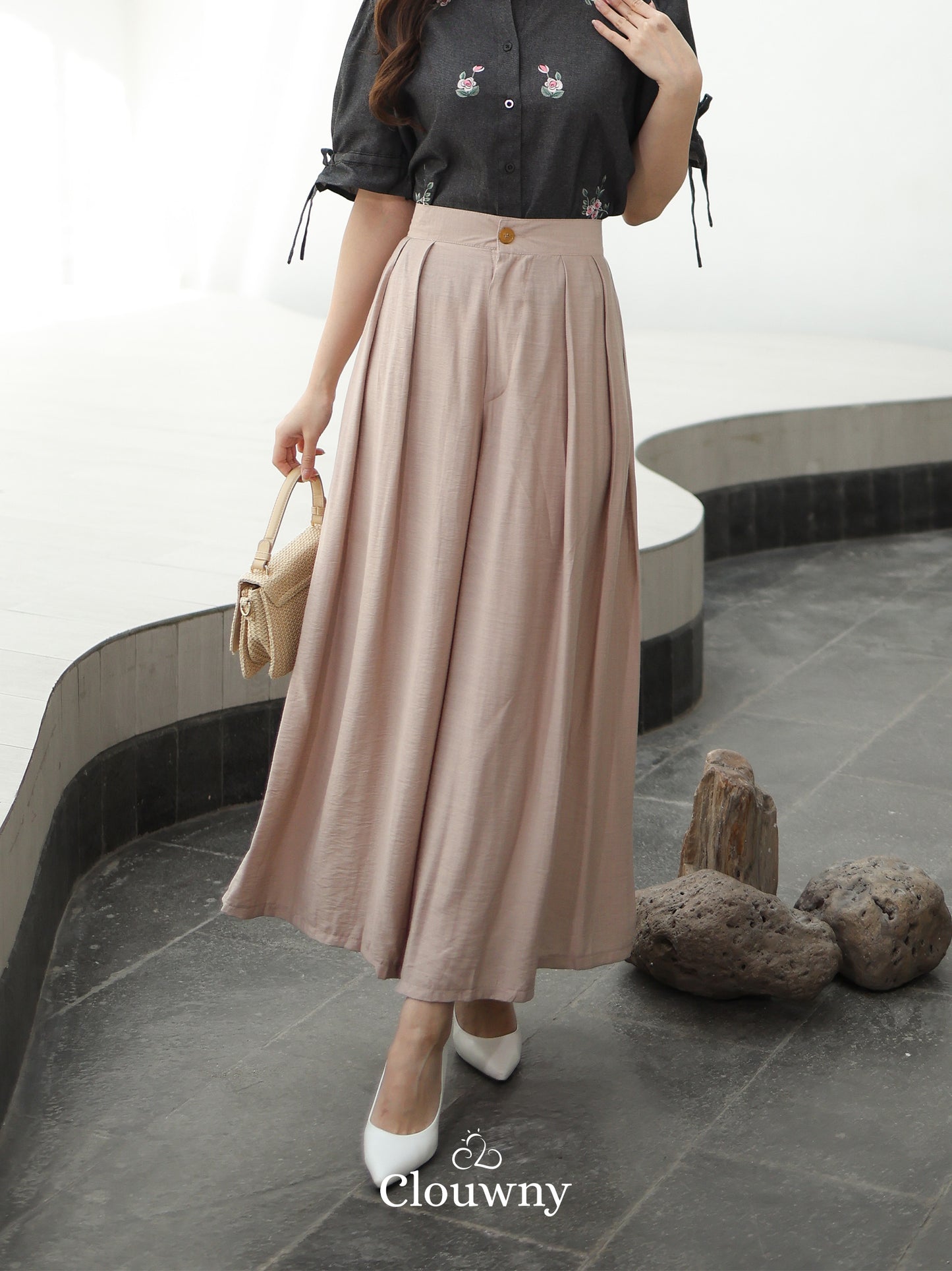 Yuni Cullote Pants - Light Khaki