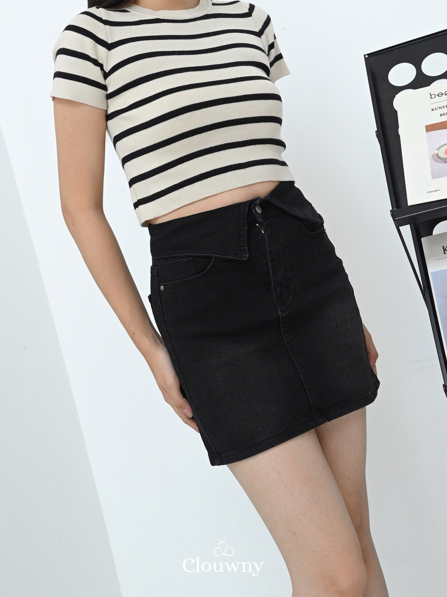 Rin Flip Waist Skort - Black