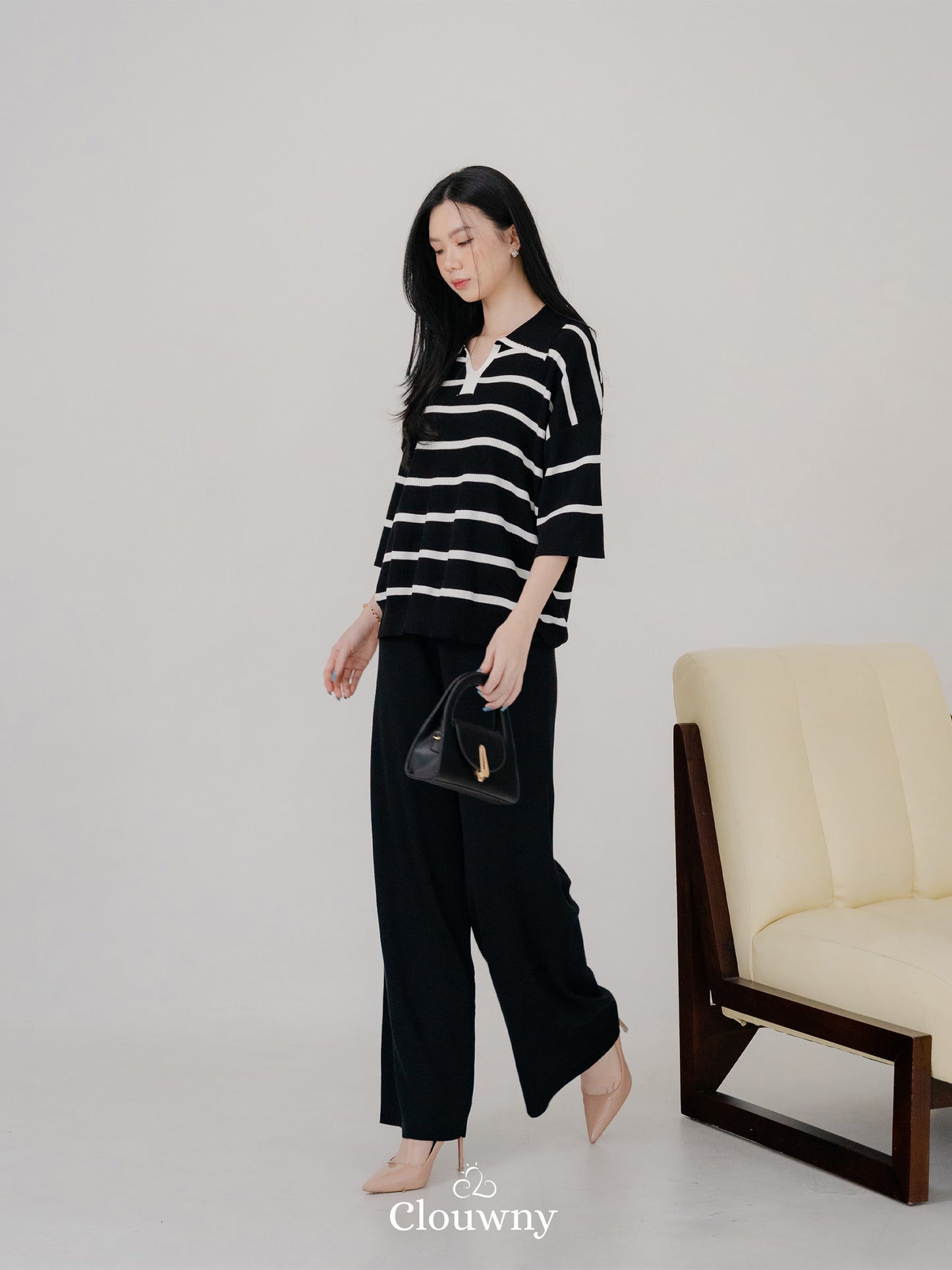 Natasya Stripes Set - Black