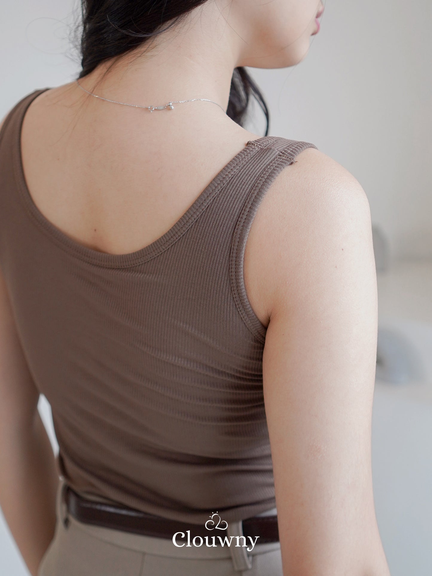 Essential Tanktop Bra Wide Strap - Mocca