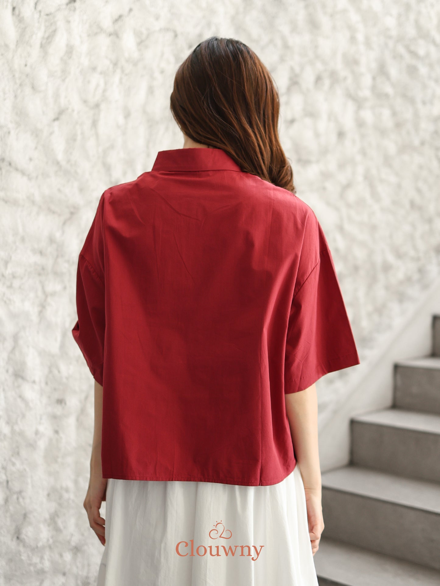 Friends Cotton Shirt - Maroon