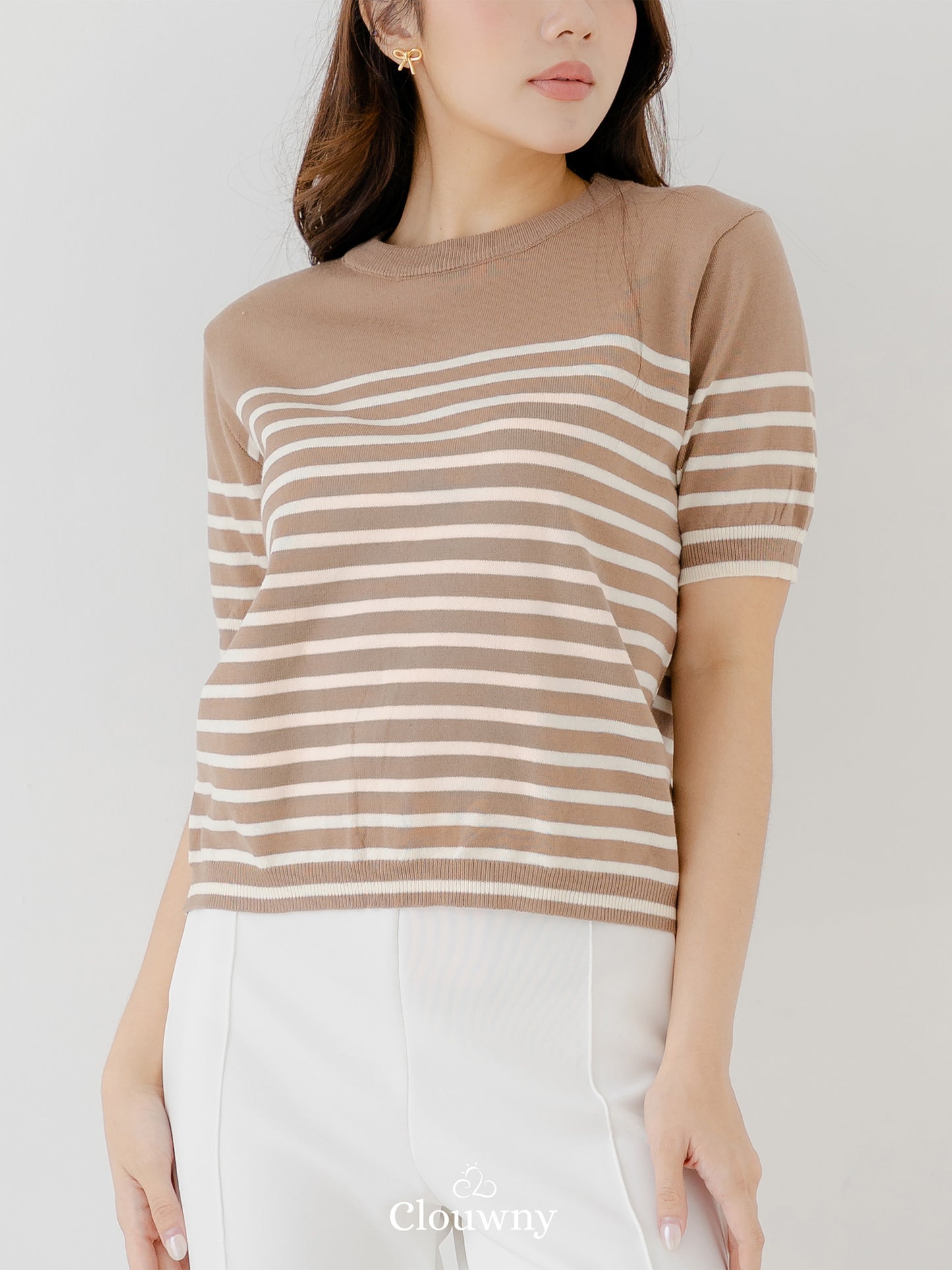 Yoshi Stripes Top - Khaki