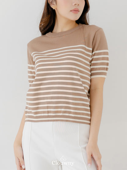 Yoshi Stripes Top - Khaki