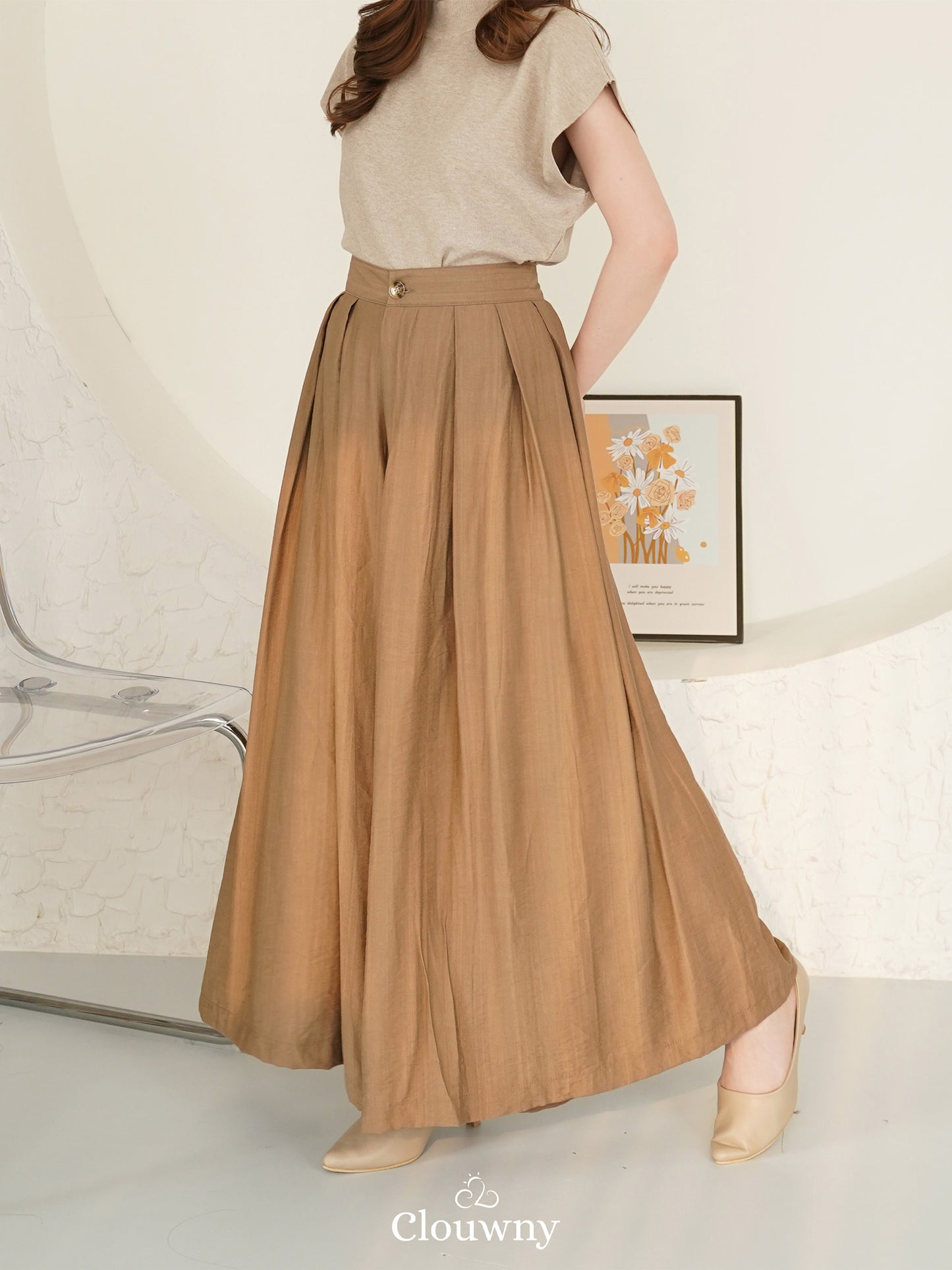 Celana Kulot Yuni - Beige