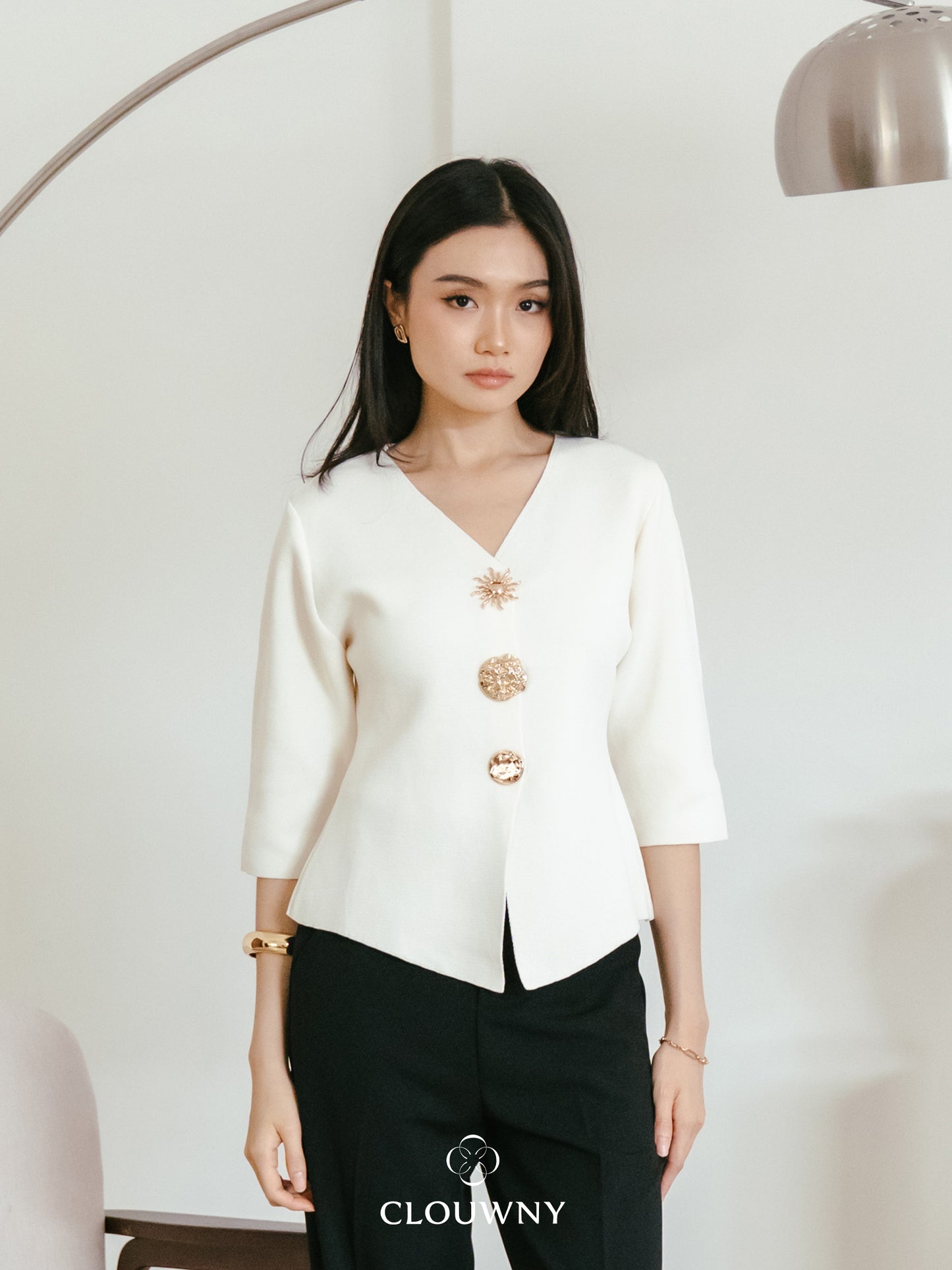 Helios Midisleeve Top - Cream