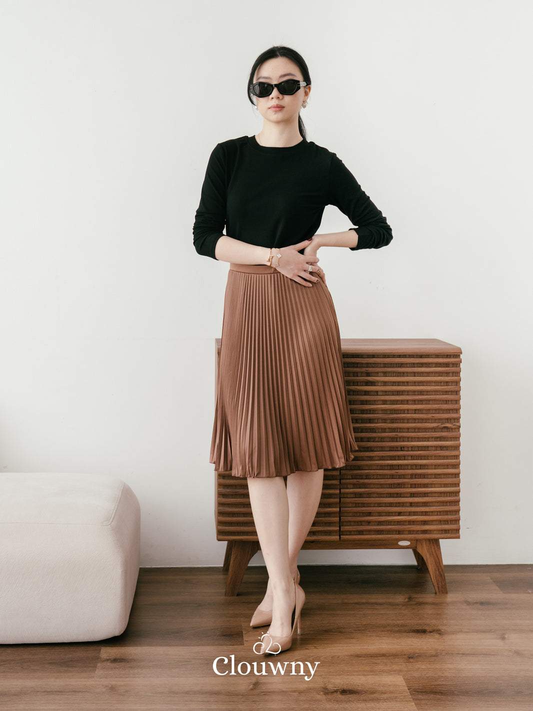 Vamos Midi Pleats Skirt - Milo