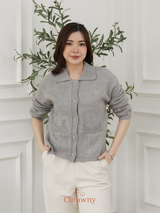Gratia Pocket Knit Cardigan - Grey