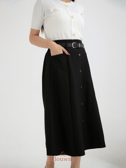 Carol Belt Skirt - Black