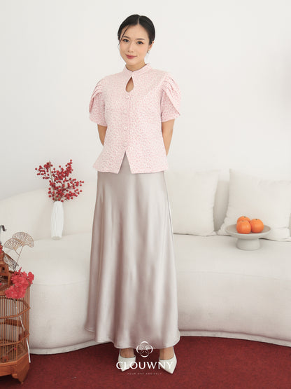 Briela Long Skirt - Pearl Silver
