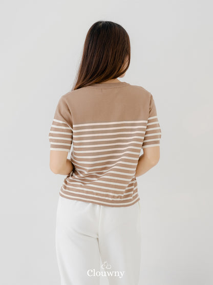 Yoshi Stripes Top - Khaki