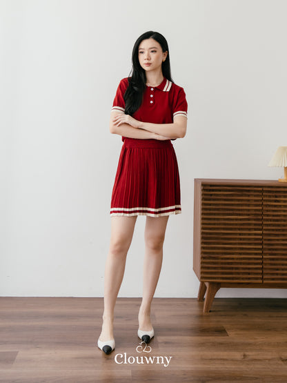 Pluto Knit Set - Maroon