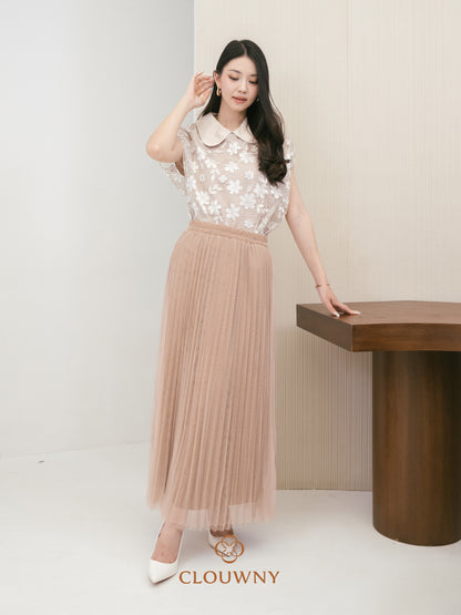 Onyva Tutu Pleats Skirt - Khaki