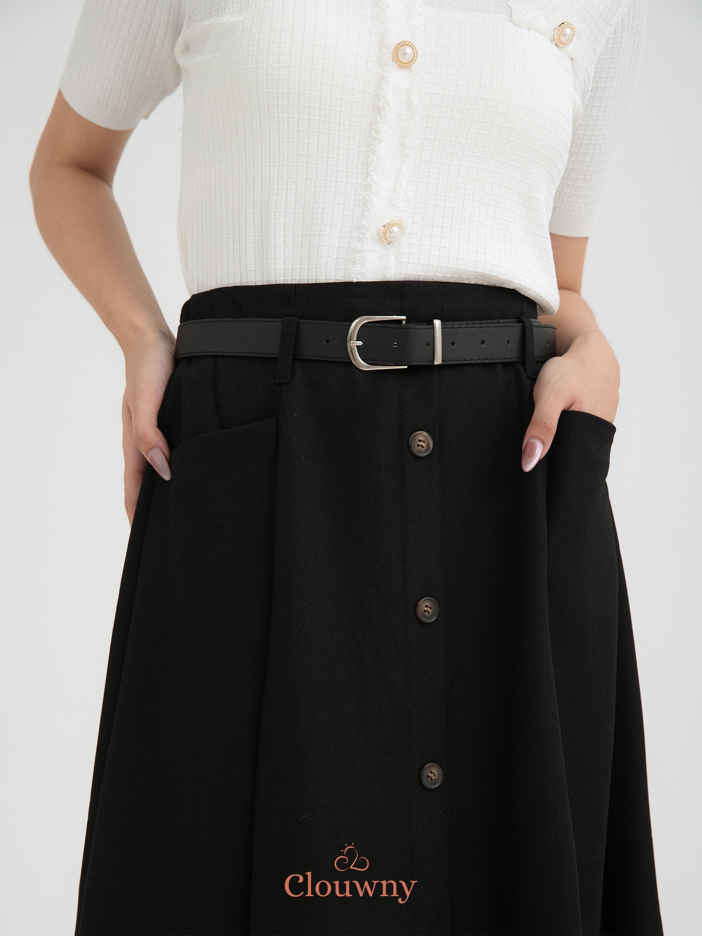 Carol Belt Skirt - Black