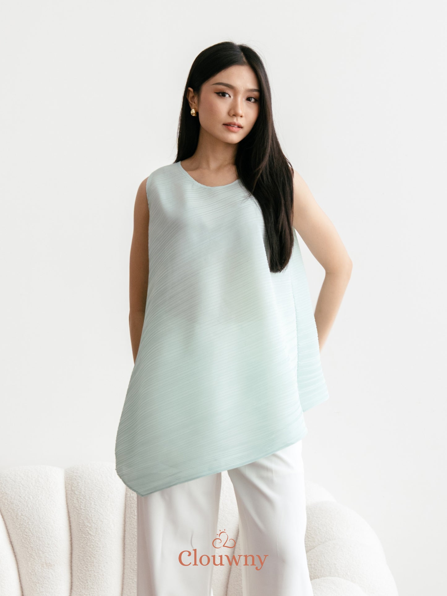 Olza Pleats Top - Mint