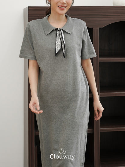 Analise Scarf Dress - Grey